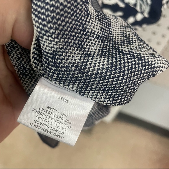 Romeo and Juliet Couture Sleeveless Navy Blue & White Knit Dress Sz L - Picture 4 of 12